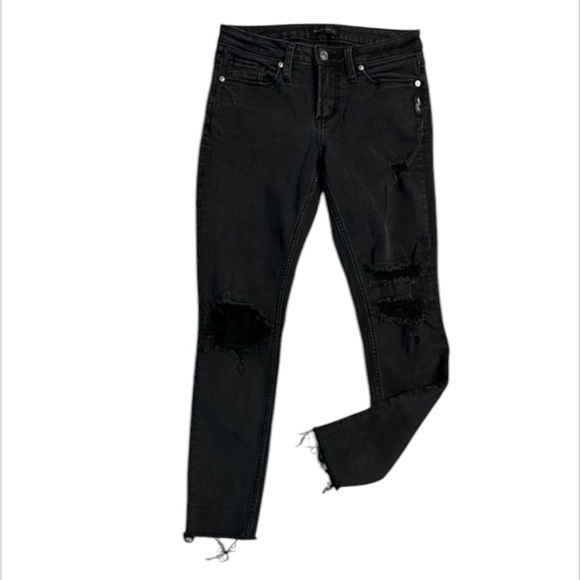 Silver Aiko Skinny jeans in black distressed size 26 - Picture 1 of 11